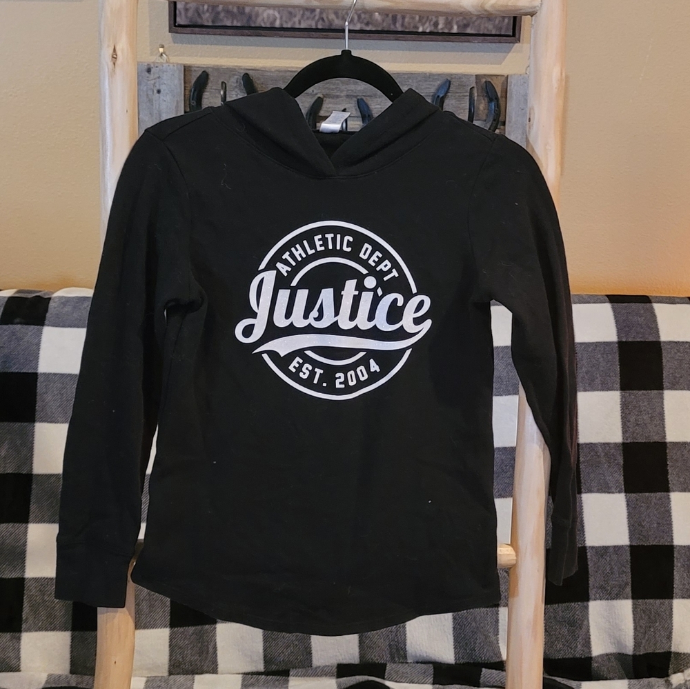 Girls Justice black hoodie hooded sweatshirt size 10